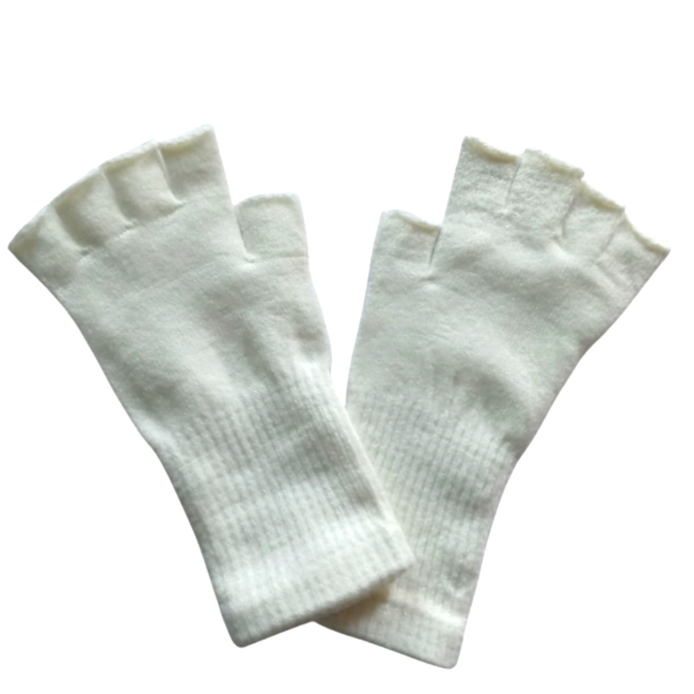 NWOT Premillow White Unisex Fingerless, Half Finger, Long Cuff Winter Gloves